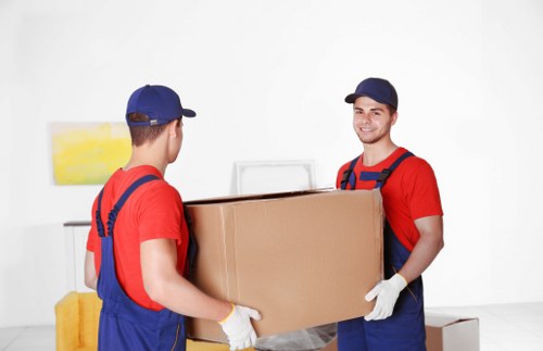 Packed household items ready for urgent removal service in Maida Vale