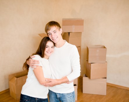 Furniture and equipment prepared for an office move